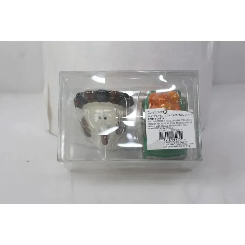 Celebrate it! Thanksgiving Salt & Pepper Shaker Set - Turkey, Green Truck w/ Pum
